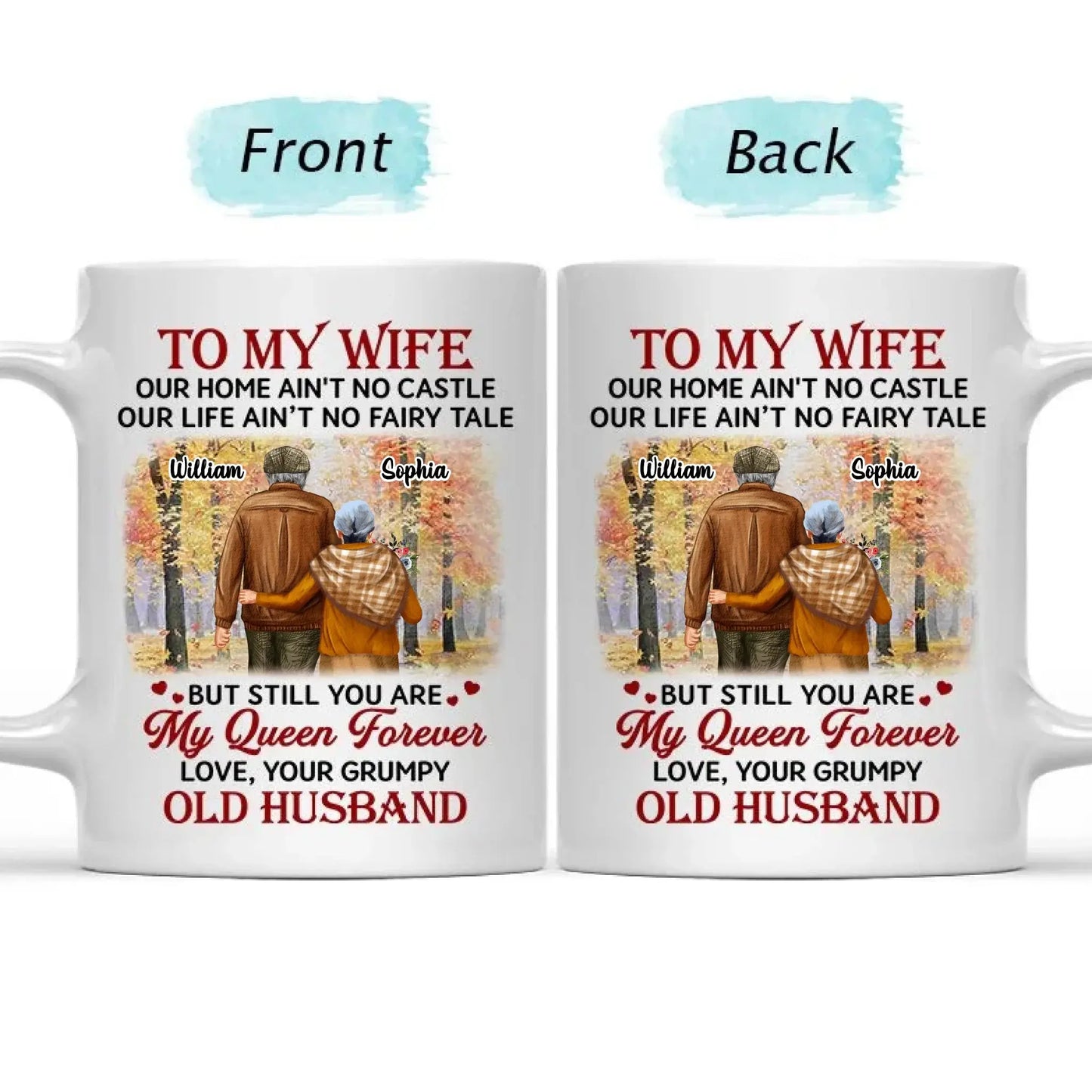 To My Wife Our Home Ain’t No Castle Personalized Mug – Funny Romantic Custom Coffee Cup - Gift for Couples, Husband to Wife  Ezcustomize