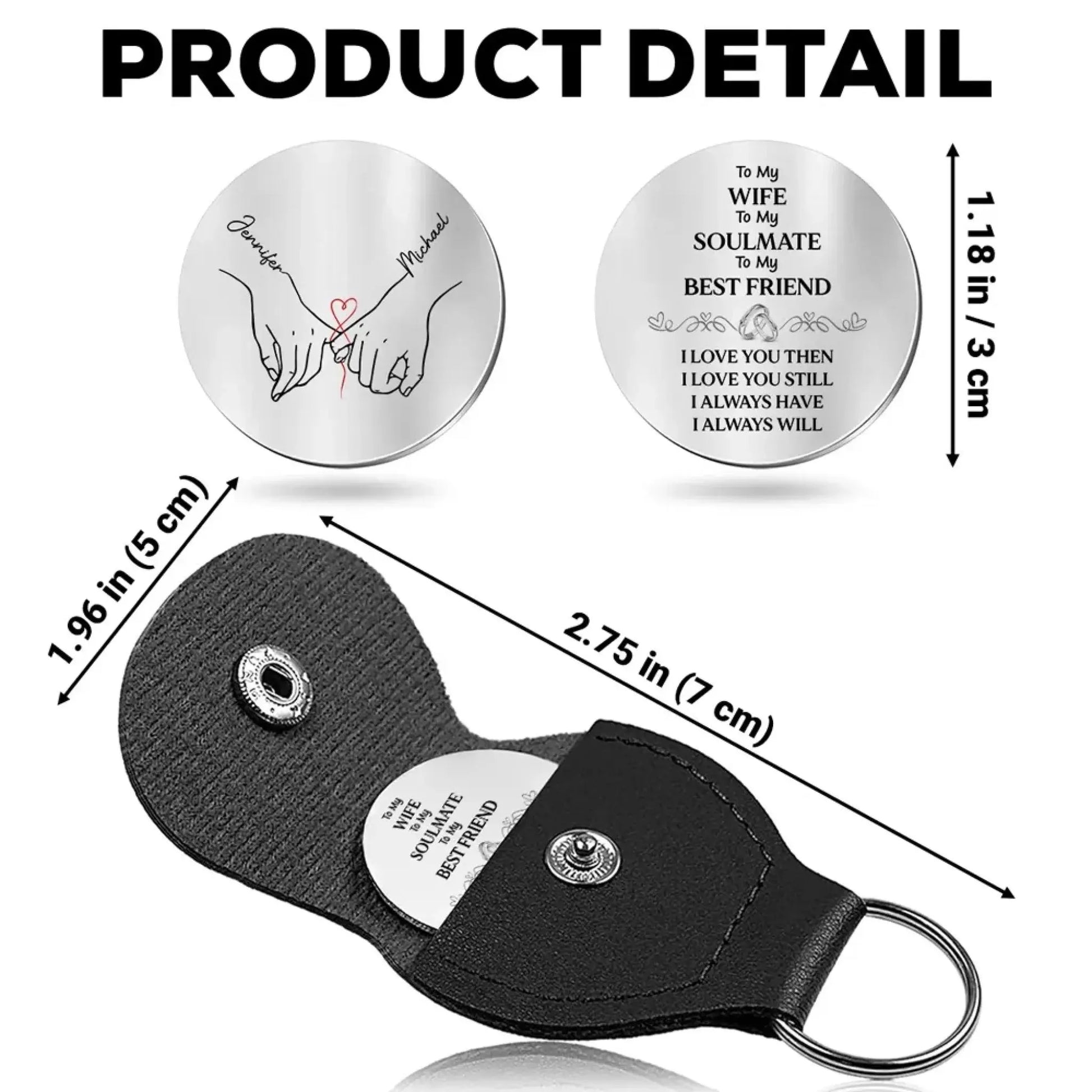 To My Wife - Soulmate - Best Friend – Personalized Custom Pocket Hug Token – Romantic Anniversary & Valentine’s Day Keepsake Gift for Wife  Ezcustomize