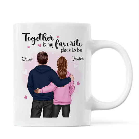 Together Is My Favorite Place To Be Couple Valentine‘s Day Gift For Him For Her Personalized Mug  Ezcustomize