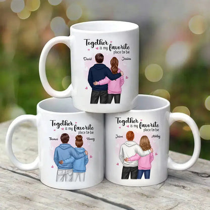 Together Is My Favorite Place To Be Couple Valentine‘s Day Gift For Him For Her Personalized Mug  Ezcustomize
