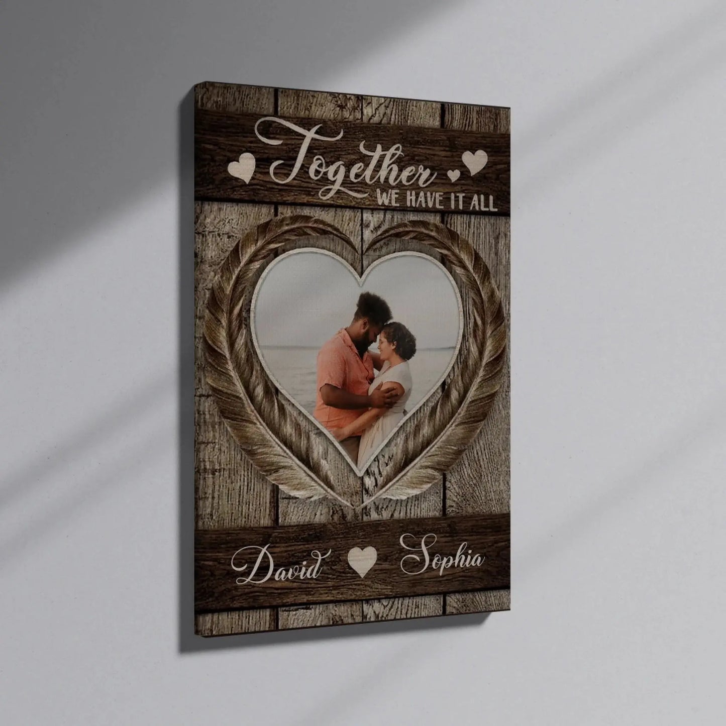 Together We Have It All Photo Upload – Personalized Couple Poster Wall Art Print – Romantic Anniversary & Valentine’s Day Gift for Couples  Ezcustomize