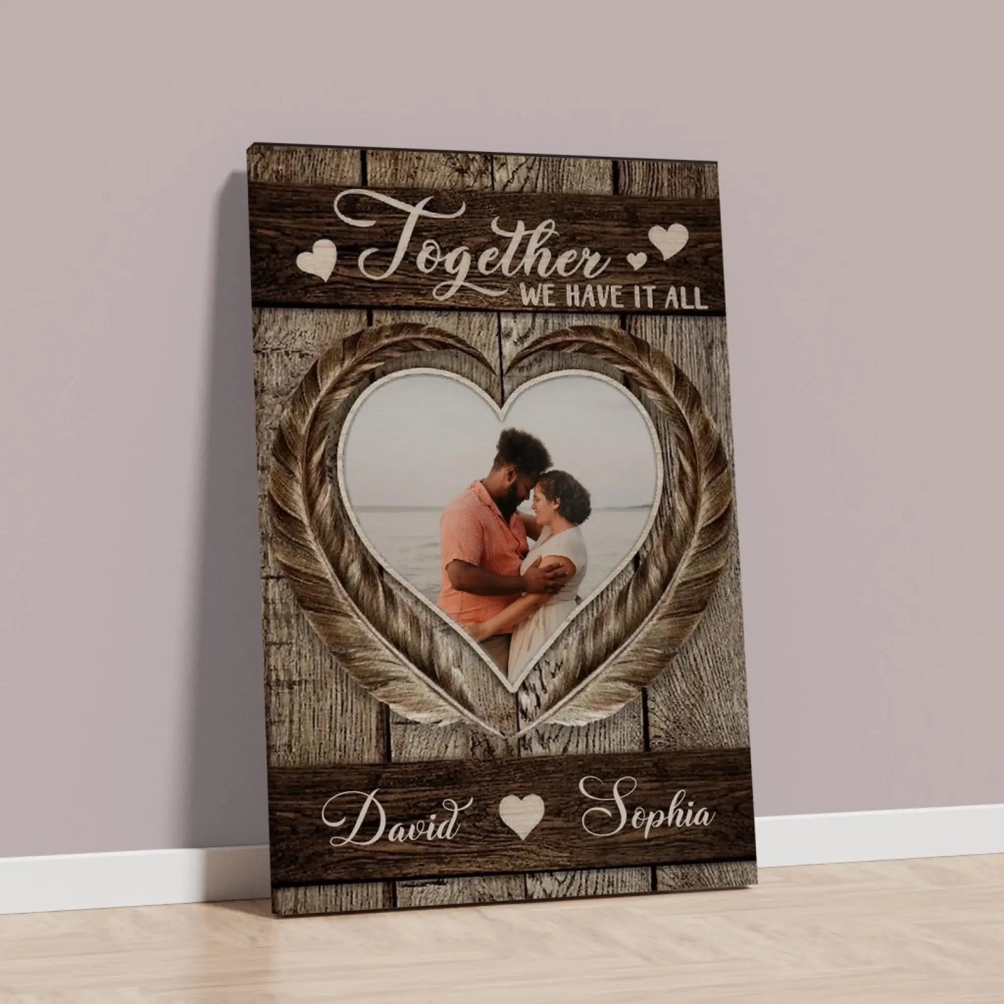 Together We Have It All Photo Upload – Personalized Couple Poster Wall Art Print – Romantic Anniversary & Valentine’s Day Gift for Couples  Ezcustomize