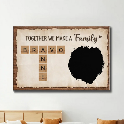 Together We Make A Family - Personalised Crossword Photo Canvas/Poster - Gift for Parents  Ezcustomize