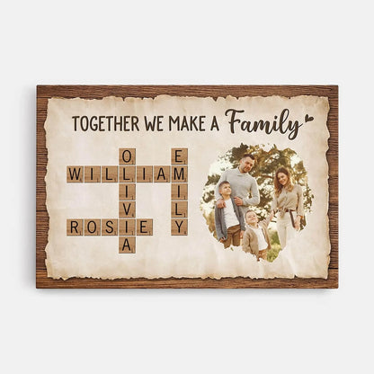 Together We Make A Family - Personalised Crossword Photo Canvas/Poster - Gift for Parents  Ezcustomize