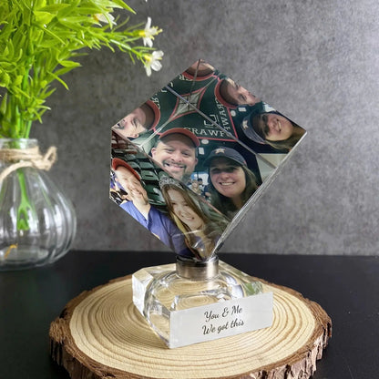 Unique Crystal Photo Cube – Personalized Spinning Keepsake – Romantic Gift for Boyfriend, Girlfriend, Husband, Wife & Loved Ones  Ezcustomize