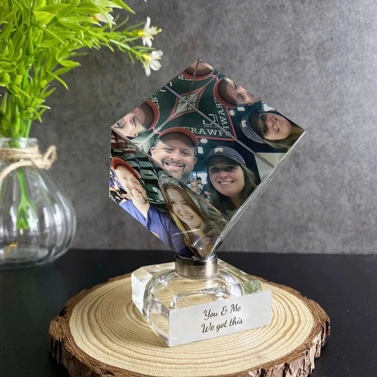 Unique Crystal Photo Cube – Personalized Spinning Keepsake – Romantic Gift for Boyfriend, Girlfriend, Husband, Wife & Loved Ones  Ezcustomize