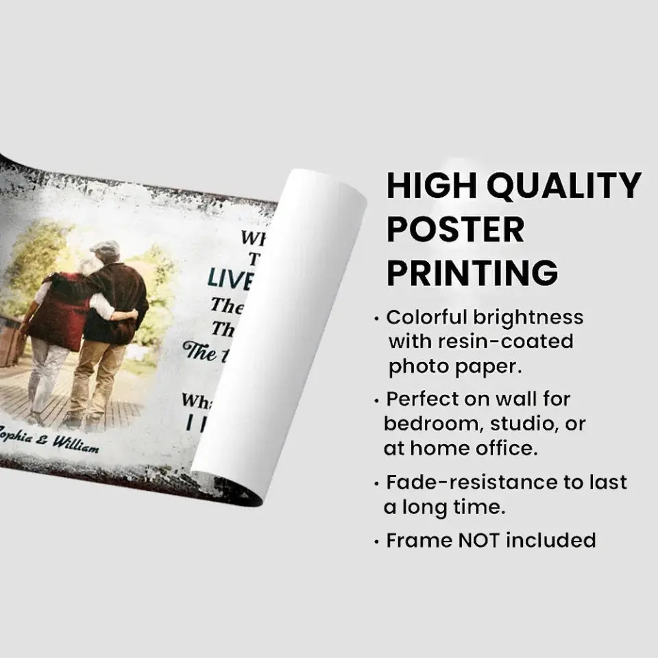 [Upload Photo] Together To The End - Custom Wall Art - Personalized Gift For Grandparent, Couple, Valentine, Anniversary, Husband, Wife, Her/Him  Ezcustomize