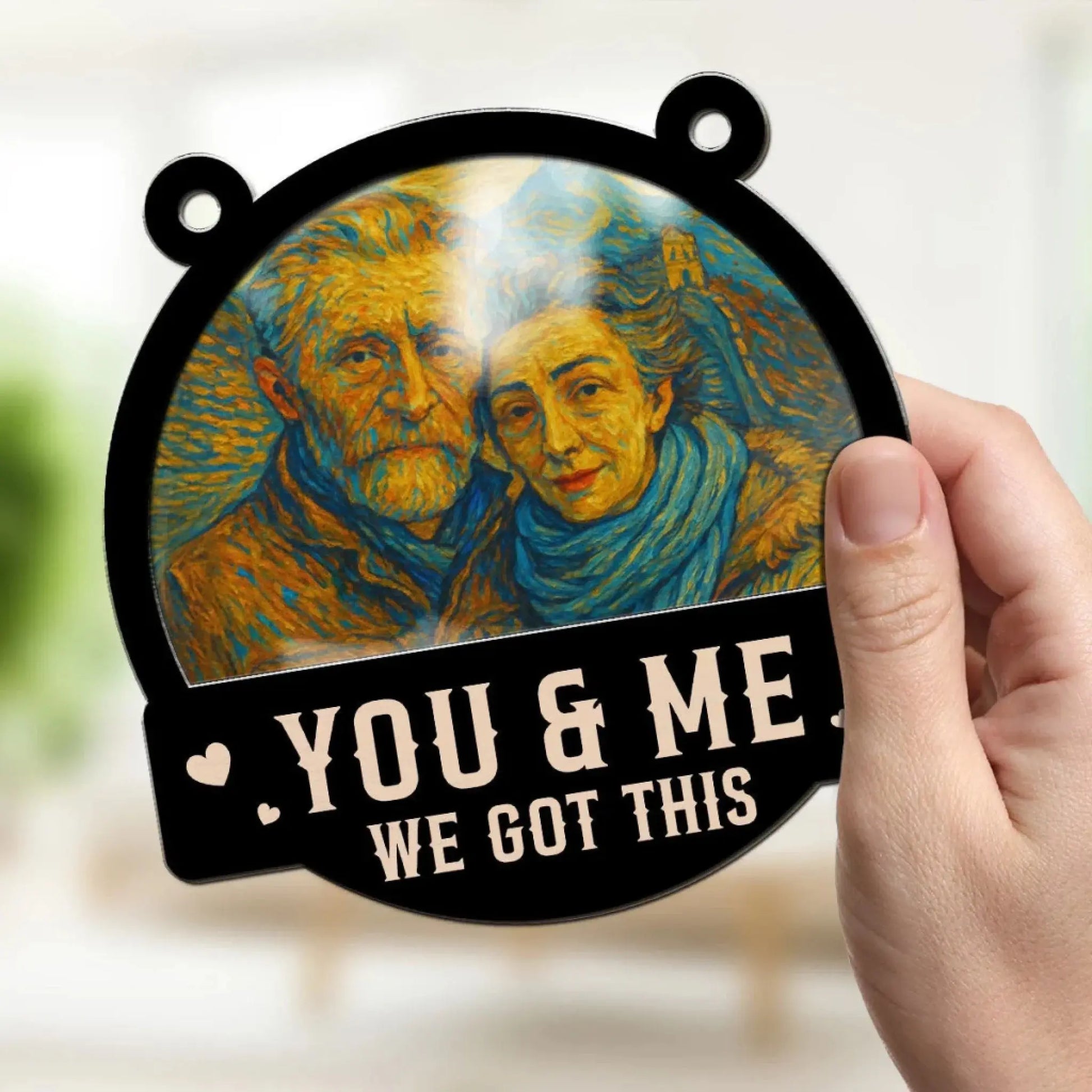 Van Gogh Style You & Me We Got This - Personalized Photo Window Hanging Suncatcher Ornament  Ezcustomize