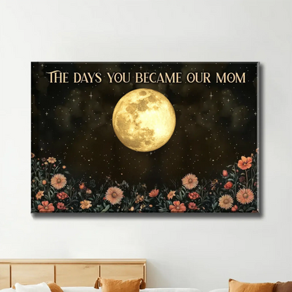 Vintage Flowers – The Day You Became Mom Birth Moon Phase Personalized Poster, Heartfelt Gift for Mom’s Birthday, Mother’s Day, or Just Because  Ezcustomize