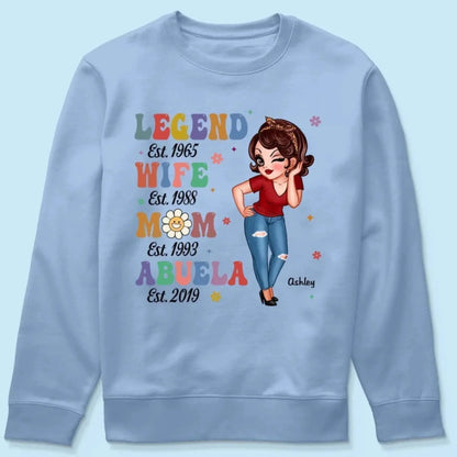 Vintage Legend – Personalized Wife, Mom, Grandma Shirt/Hoodie/Sweatshirt, Custom Gift for Proud Mothers & Grandmothers  Ezcustomize