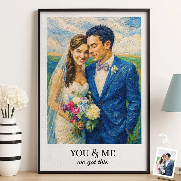 Vintage Love, Endless Joy Design - Custom Vertical Photo Poster – Romantic Wedding Gift for Him & Her