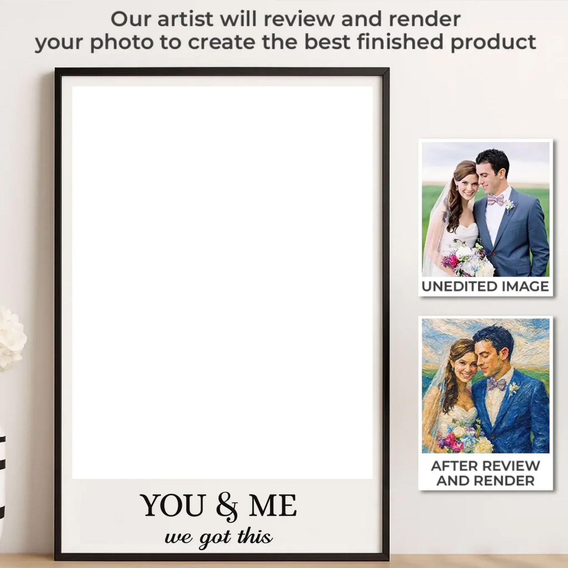 Vintage Love, Endless Joy Design - Custom Vertical Photo Poster – Romantic Wedding Gift for Him & Her  Ezcustomize