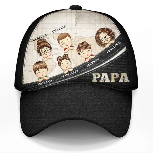 Vintage Map "Papa" - Personalized Classic Cap - Design for Dad, Father, or Grandpa’s Special Day  Ezcustomize