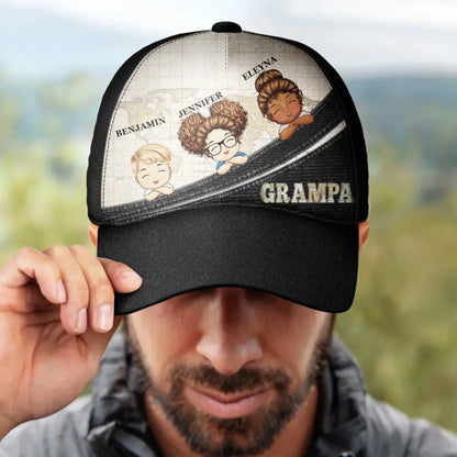 Vintage Map "Papa" - Personalized Classic Cap - Design for Dad, Father, or Grandpa’s Special Day  Ezcustomize