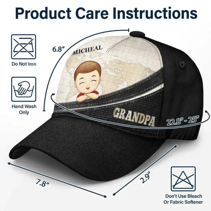 Vintage Map "Papa" - Personalized Classic Cap - Design for Dad, Father, or Grandpa’s Special Day  Ezcustomize