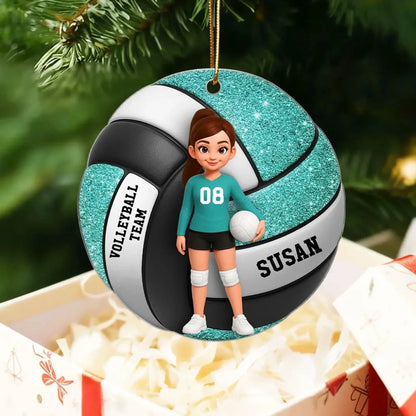 Volleyball Girl 3D Effect – Personalized Acrylic Ornament – Custom Sports Christmas Gift for Daughter, Granddaughter, Niece  Ezcustomize