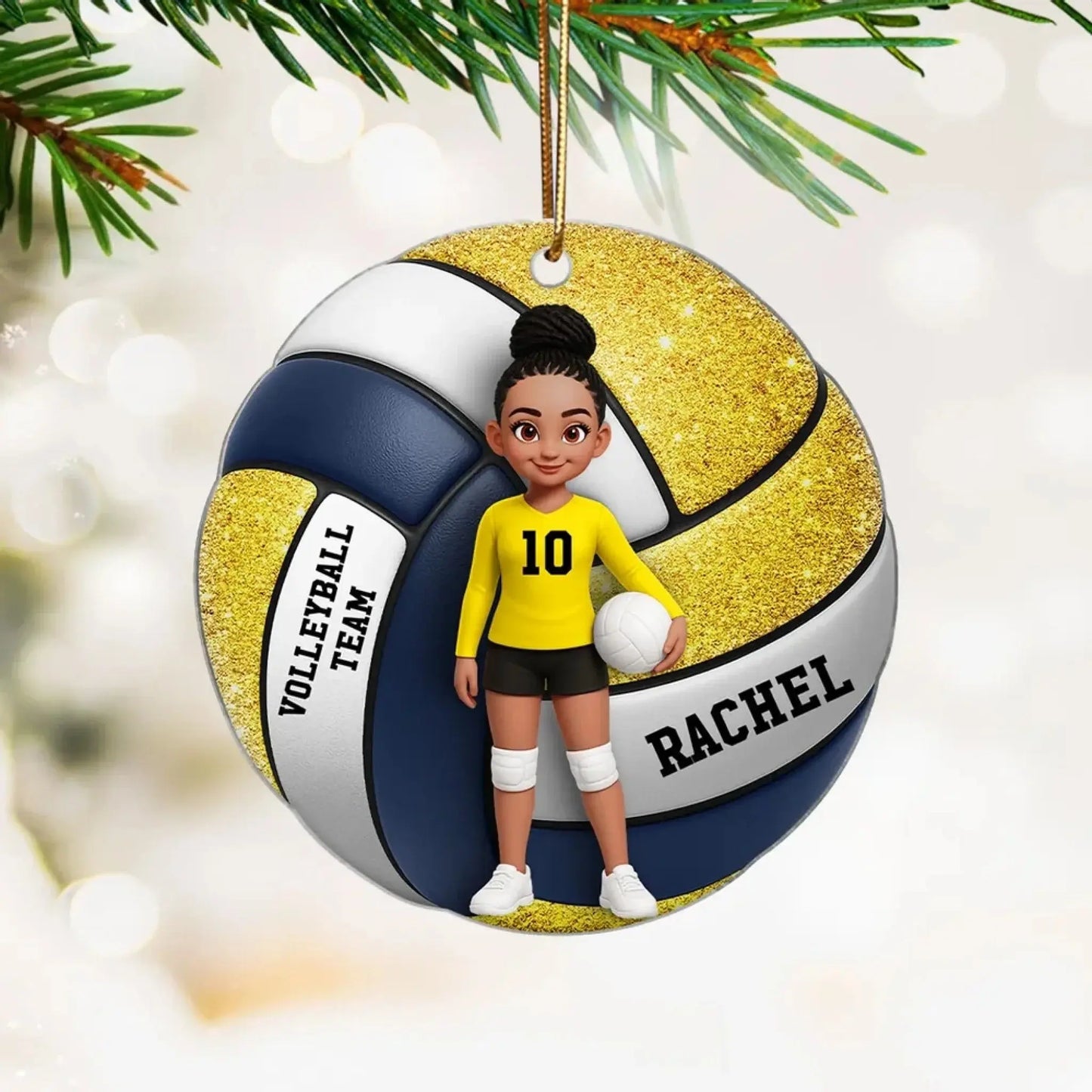 Volleyball Girl 3D Effect – Personalized Acrylic Ornament – Custom Sports Christmas Gift for Daughter, Granddaughter, Niece  Ezcustomize