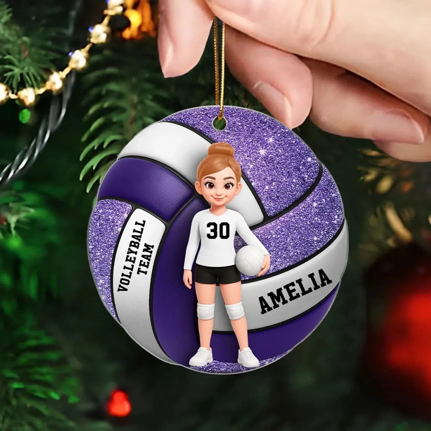 Volleyball Girl 3D Effect – Personalized Acrylic Ornament – Custom Sports Christmas Gift for Daughter, Granddaughter, Niece  Ezcustomize