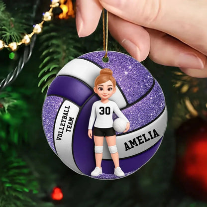 Volleyball Girl 3D Effect – Personalized Acrylic Ornament – Custom Sports Christmas Gift for Daughter, Granddaughter, Niece  Ezcustomize