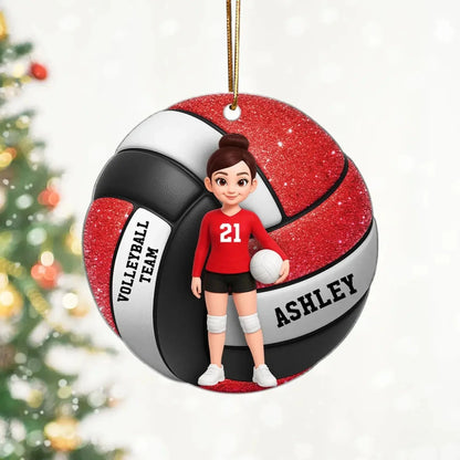 Volleyball Girl 3D Effect – Personalized Acrylic Ornament – Custom Sports Christmas Gift for Daughter, Granddaughter, Niece  Ezcustomize