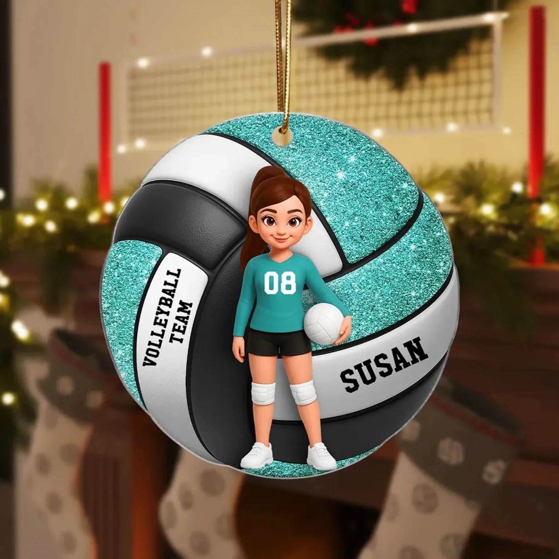 Volleyball Girl 3D Effect – Personalized Acrylic Ornament – Custom Sports Christmas Gift for Daughter, Granddaughter, Niece  Ezcustomize