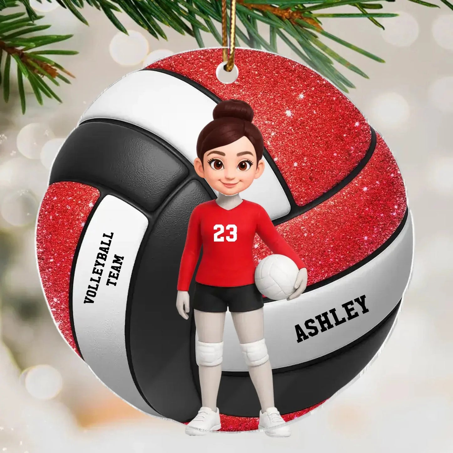 Volleyball Girl 3D Effect – Personalized Acrylic Ornament – Custom Sports Christmas Gift for Daughter, Granddaughter, Niece  Ezcustomize