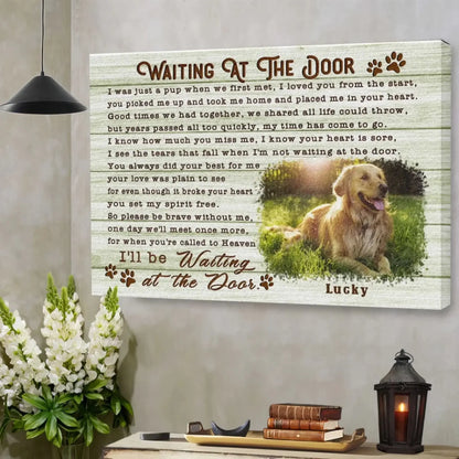 "Waiting at the Door" Dog Memorial – Personalized Poster/Canvas – Custom Photo Tribute & Sympathy Gift for Pet Owners  Ezcustomize