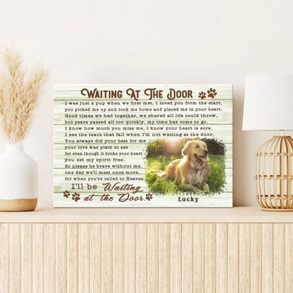 "Waiting at the Door" Dog Memorial – Personalized Poster/Canvas – Custom Photo Tribute & Sympathy Gift for Pet Owners  Ezcustomize