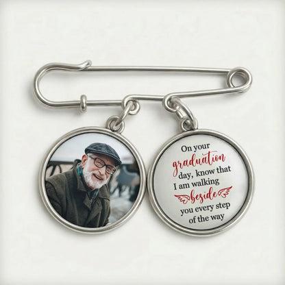 Walking Beside You Every Step Of The Way - Personalized Lapel Pin with Photo Charms - Gift for Graduate, Son, Daughter, Grandson, Granddaughter  Ezcustomize