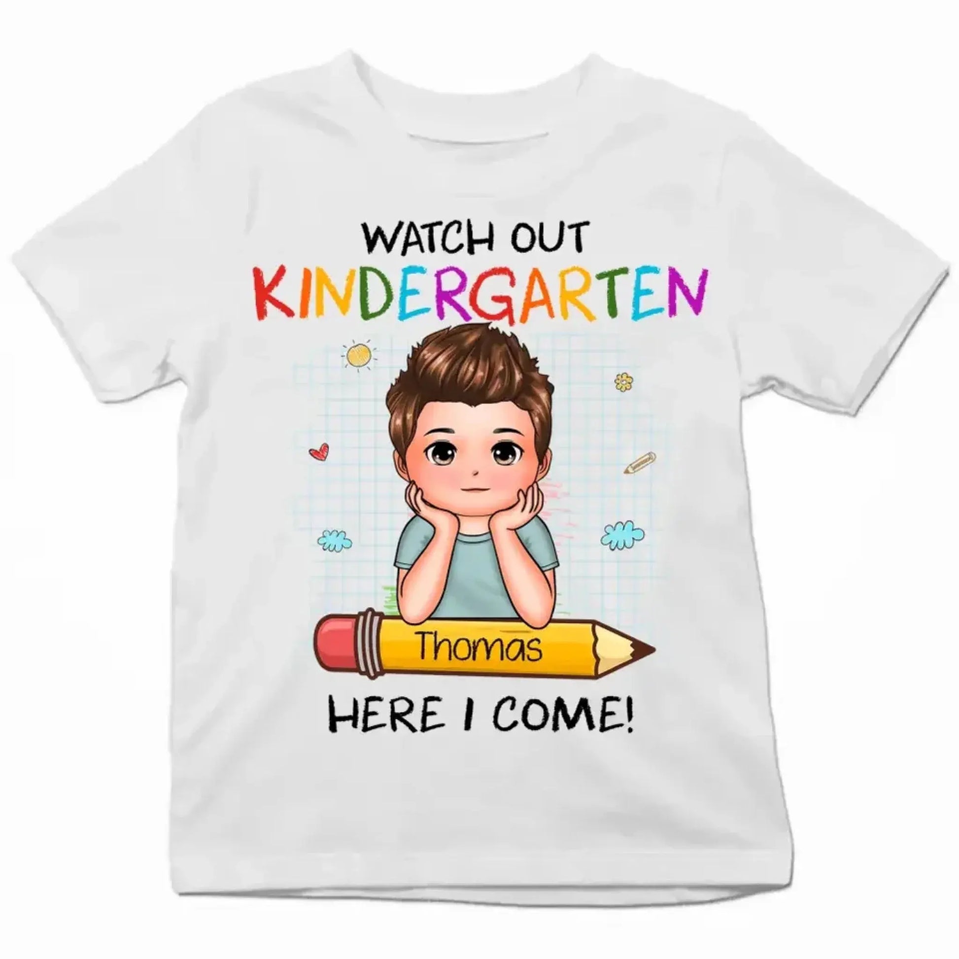 Watch Out Kindergarten Shirt – Personalized Custom T-Shirt – Fun Back to School Gift for Preschoolers or Kindergarten Kids  Ezcustomize