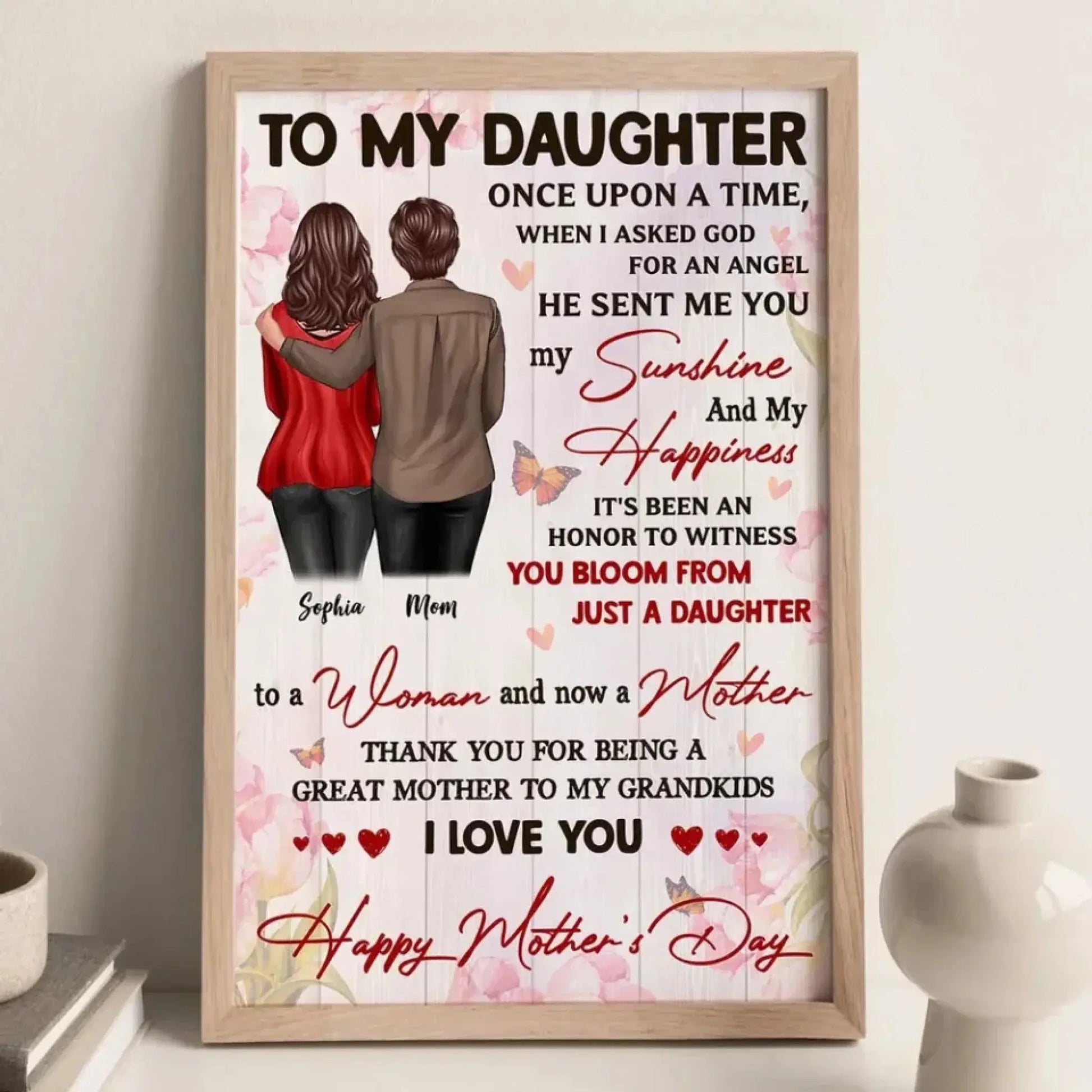 Watching You Be a Mom Art – Personalized Poster/Canvas – Mother’s Day Gift for Daughter from Mom  Ezcustomize