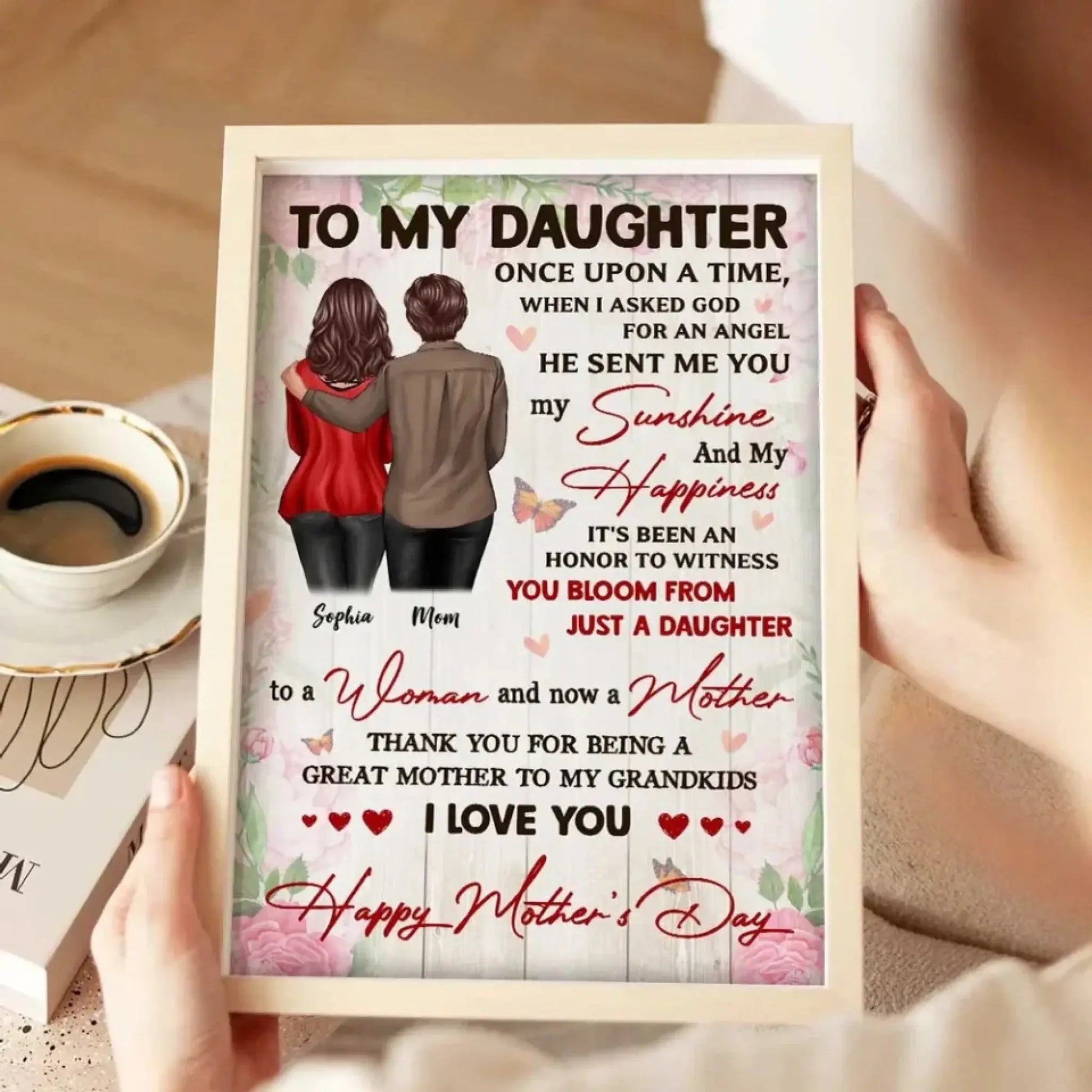 Watching You Be a Mom Art – Personalized Poster/Canvas – Mother’s Day Gift for Daughter from Mom  Ezcustomize
