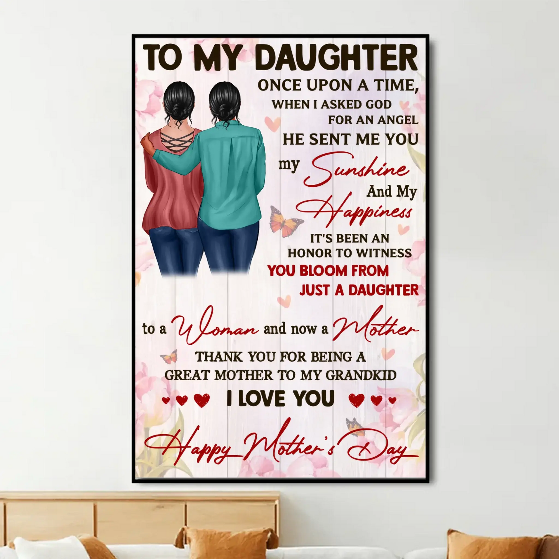 Watching You Be a Mom Art – Personalized Poster/Canvas – Mother’s Day Gift for Daughter from Mom  Ezcustomize