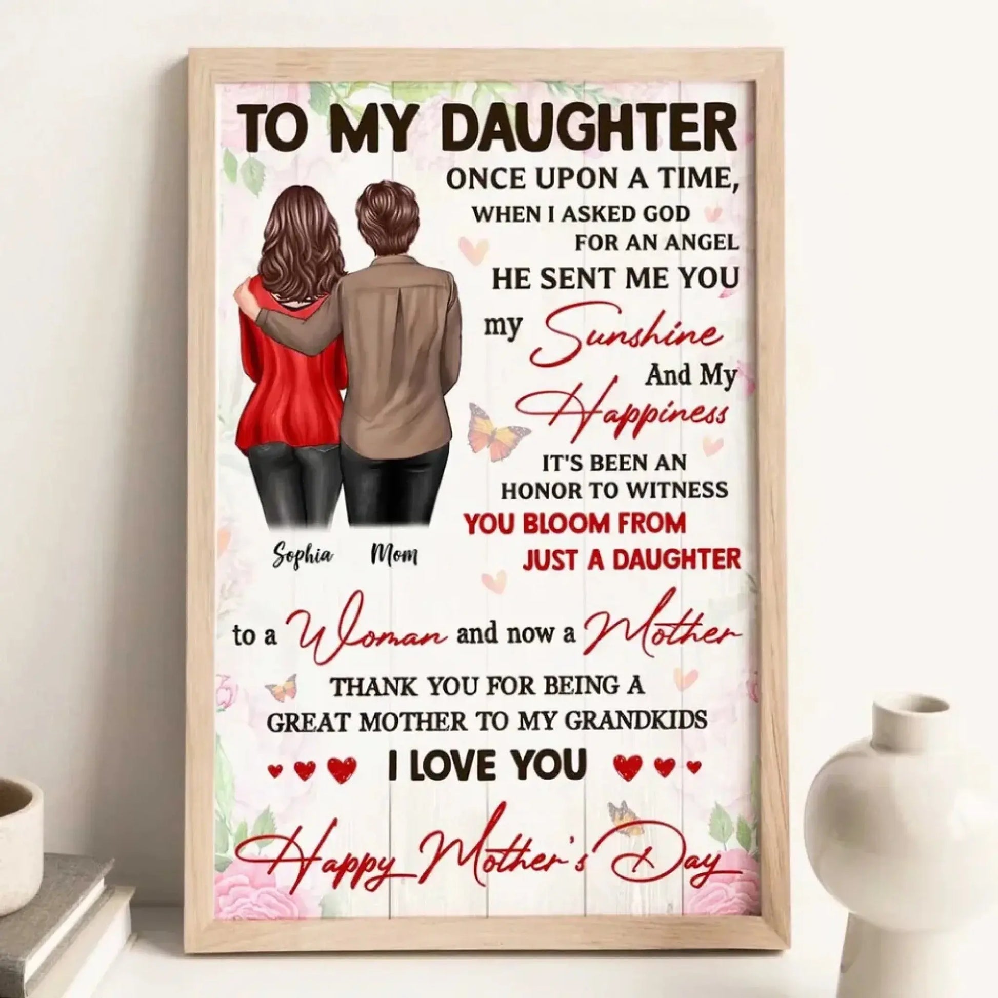 Watching You Be a Mom Art – Personalized Poster/Canvas – Mother’s Day Gift for Daughter from Mom  Ezcustomize