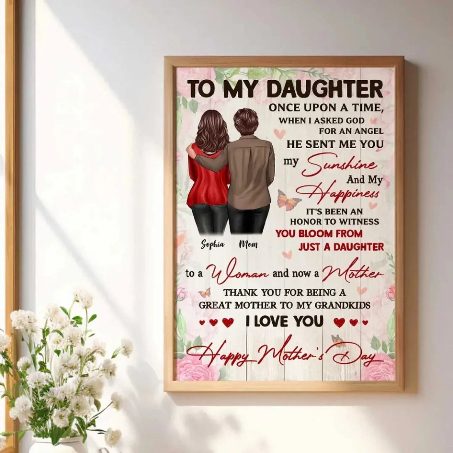 Watching You Be a Mom Art – Personalized Poster/Canvas – Mother’s Day Gift for Daughter from Mom  Ezcustomize