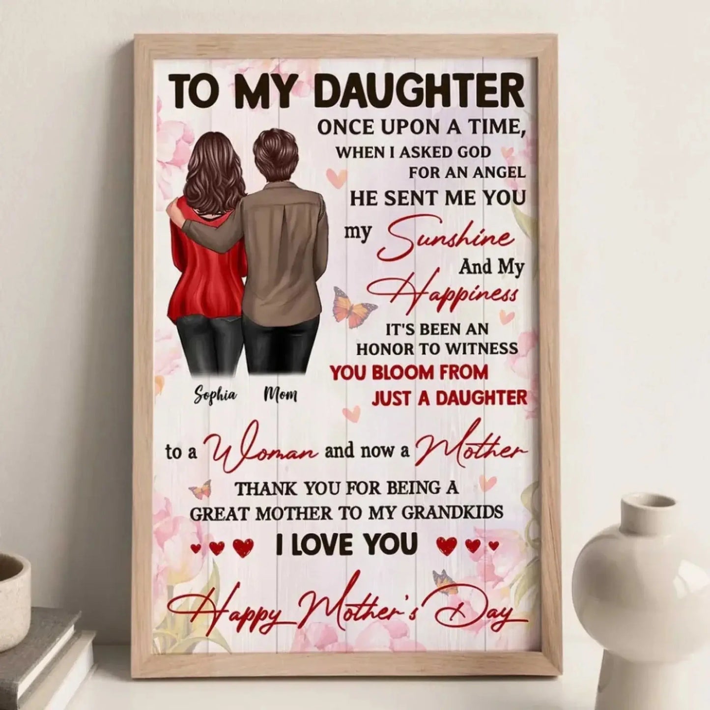 Watching You Be a Mom Art – Personalized Poster/Canvas – Mother’s Day Gift for Daughter from Mom  Ezcustomize