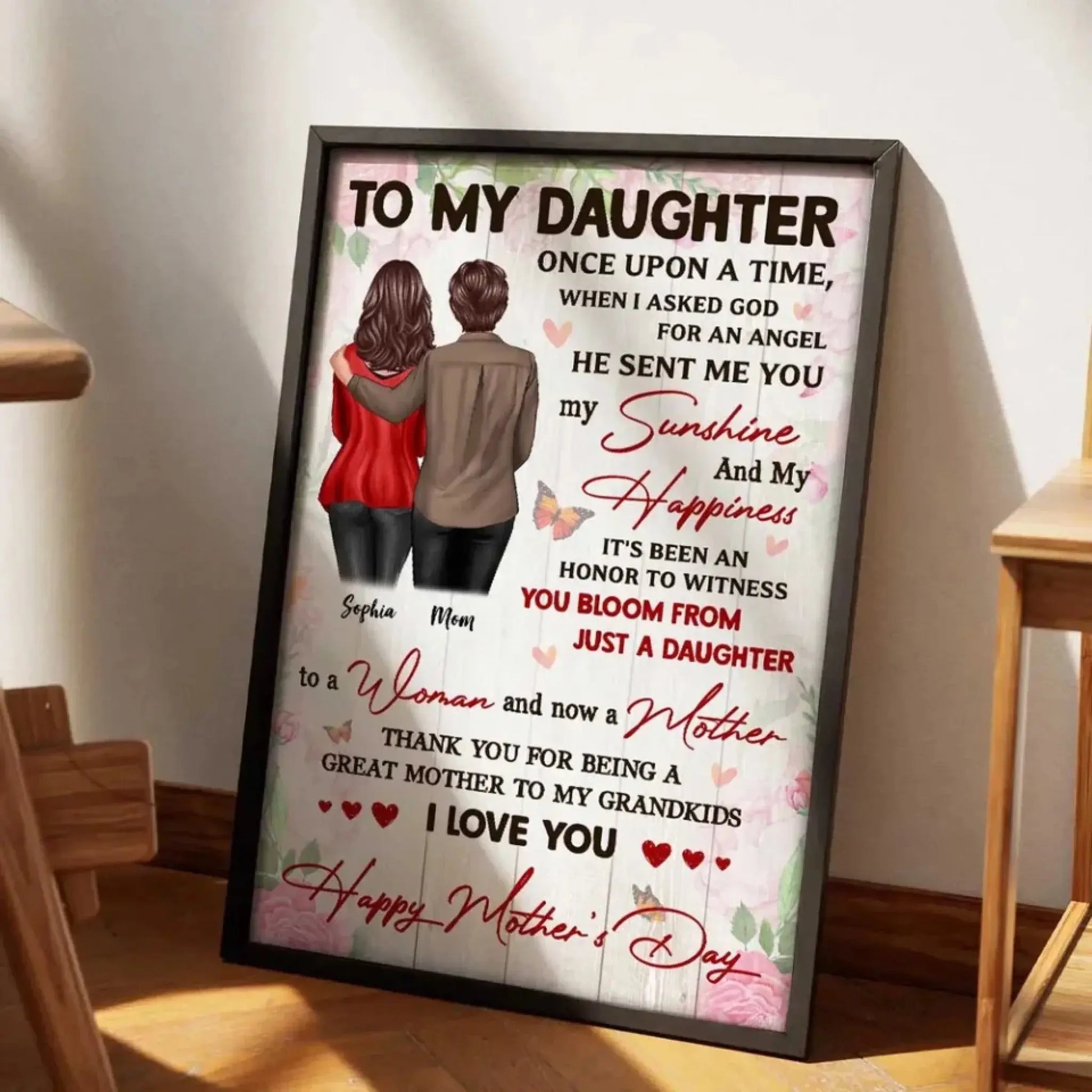 Watching You Be a Mom Art – Personalized Poster/Canvas – Mother’s Day Gift for Daughter from Mom  Ezcustomize