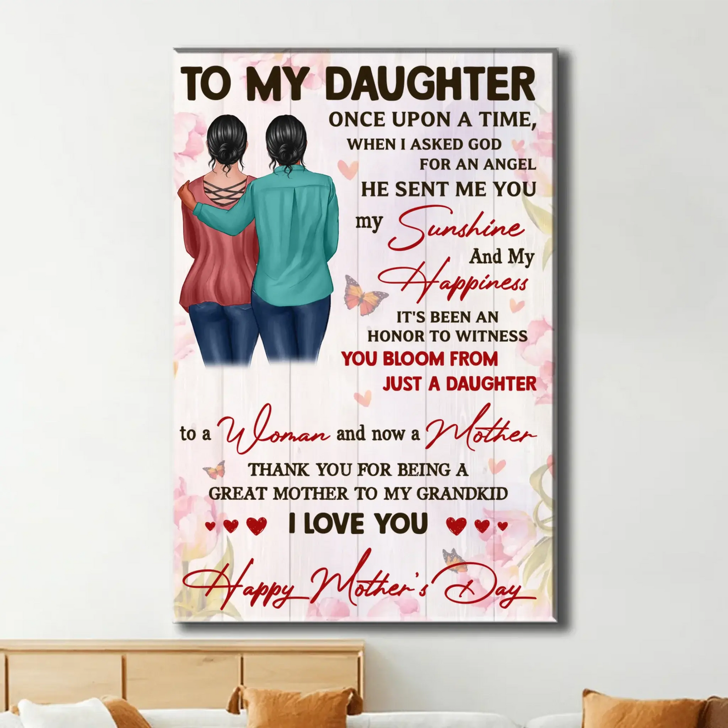 Watching You Be a Mom Art – Personalized Poster/Canvas – Mother’s Day Gift for Daughter from Mom  Ezcustomize