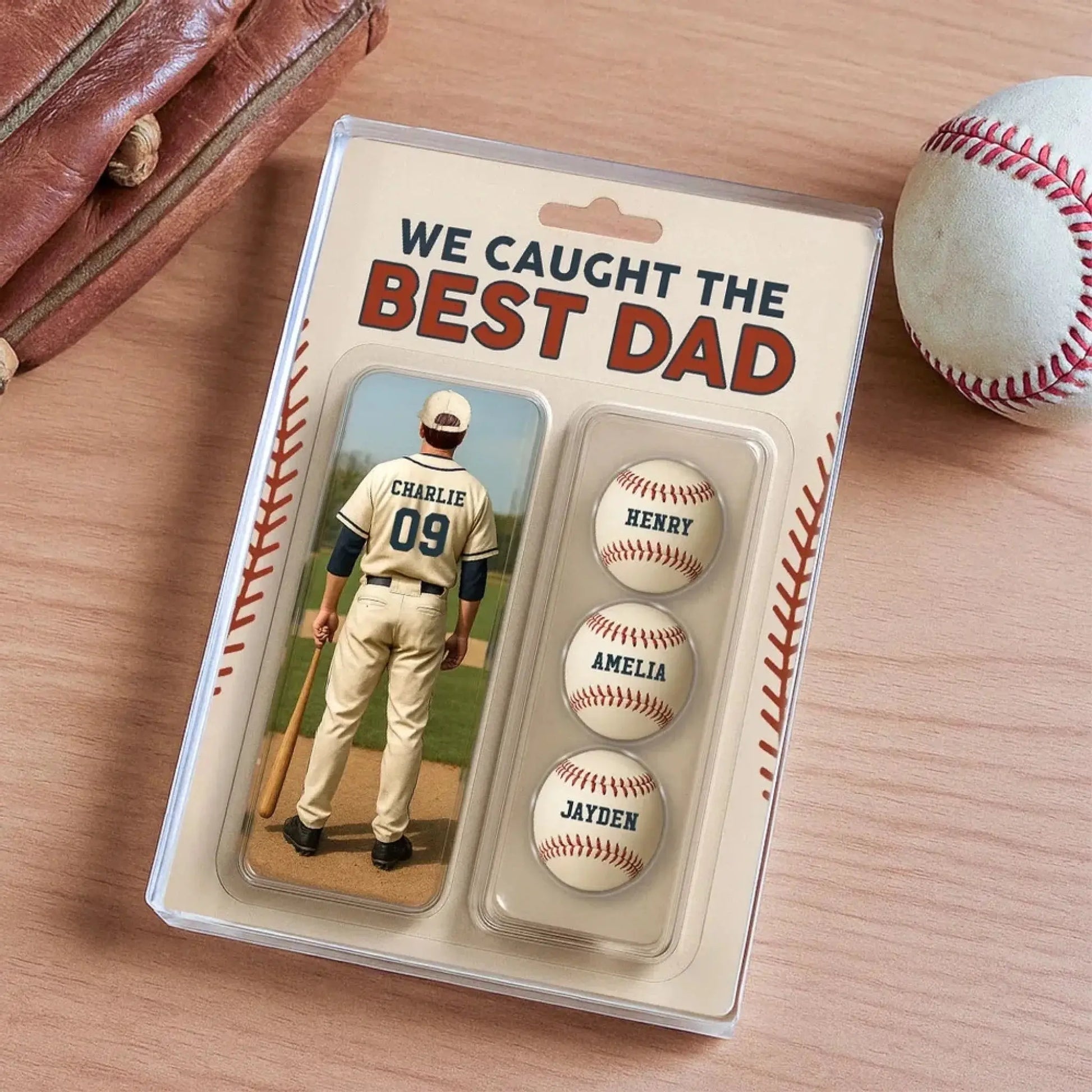 We Caught the Best Dad/Grandpa Baseball Figure – Personalized Acrylic Block Plaque – Custom Gift for Baseball-Loving Fathers & Grandpas  Ezcustomize