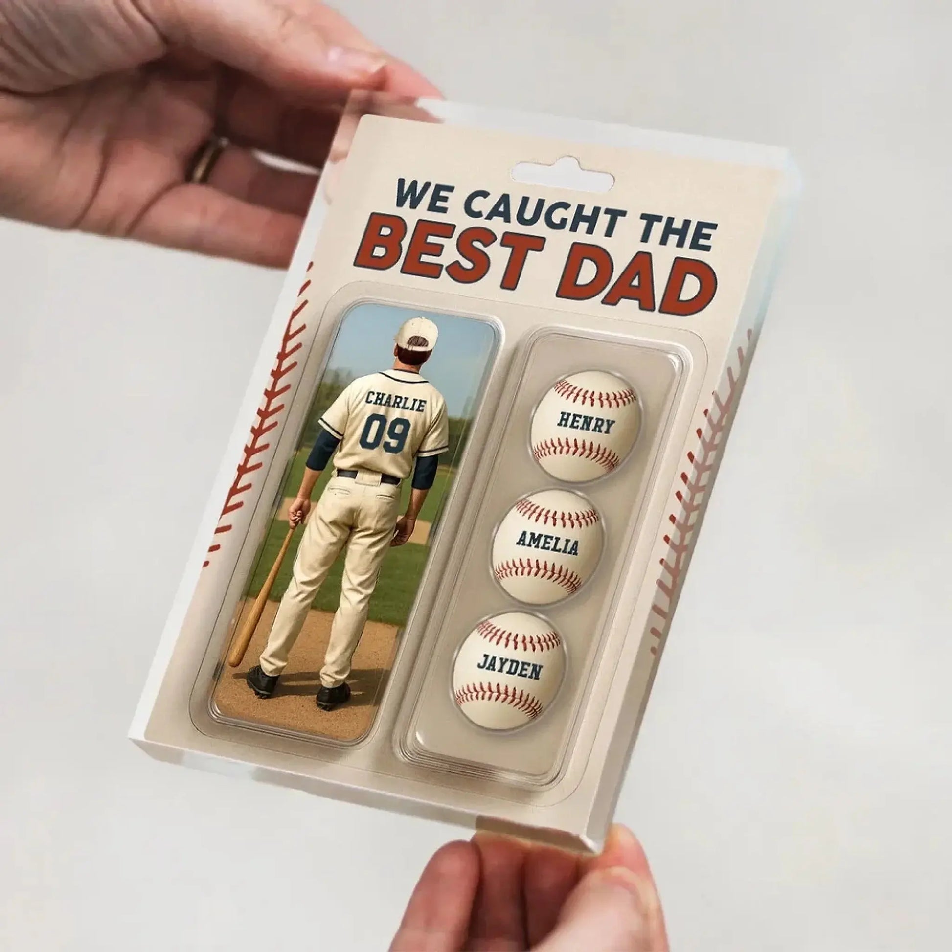 We Caught the Best Dad/Grandpa Baseball Figure – Personalized Acrylic Block Plaque – Custom Gift for Baseball-Loving Fathers & Grandpas  Ezcustomize