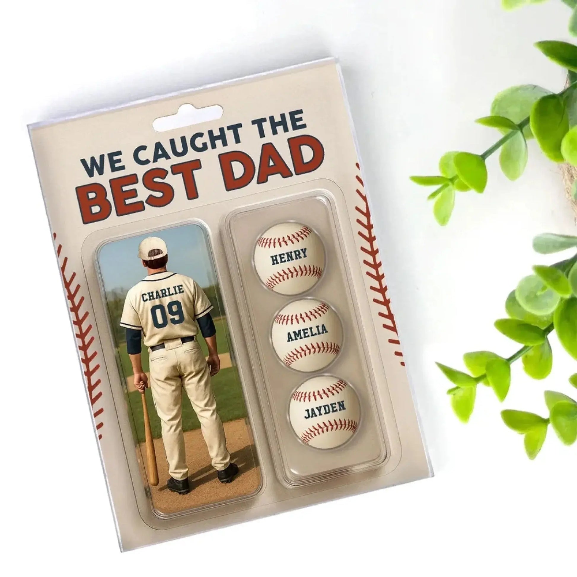 We Caught the Best Dad/Grandpa Baseball Figure – Personalized Acrylic Block Plaque – Custom Gift for Baseball-Loving Fathers & Grandpas  Ezcustomize