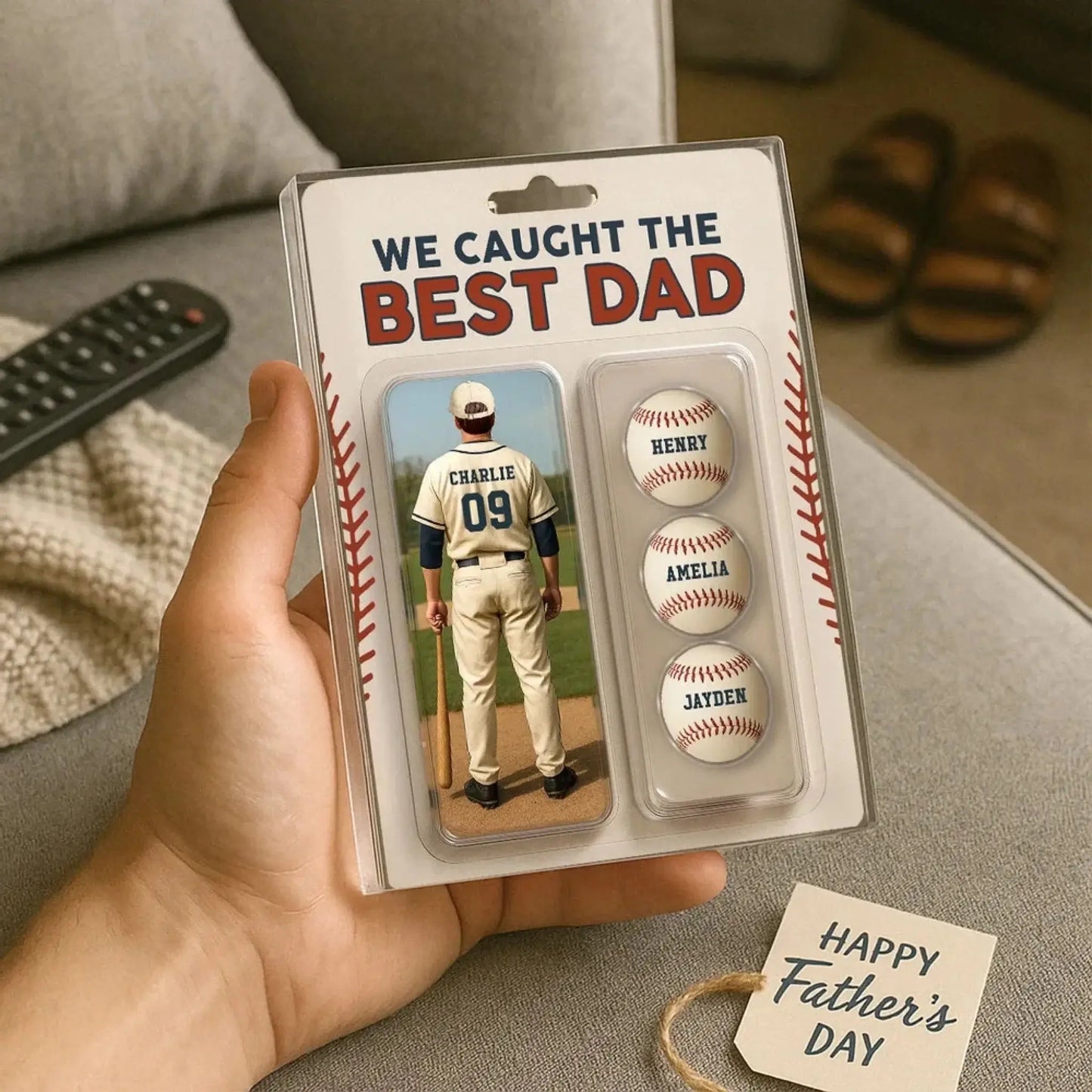 We Caught the Best Dad/Grandpa Baseball Figure – Personalized Acrylic Block Plaque – Custom Gift for Baseball-Loving Fathers & Grandpas  Ezcustomize