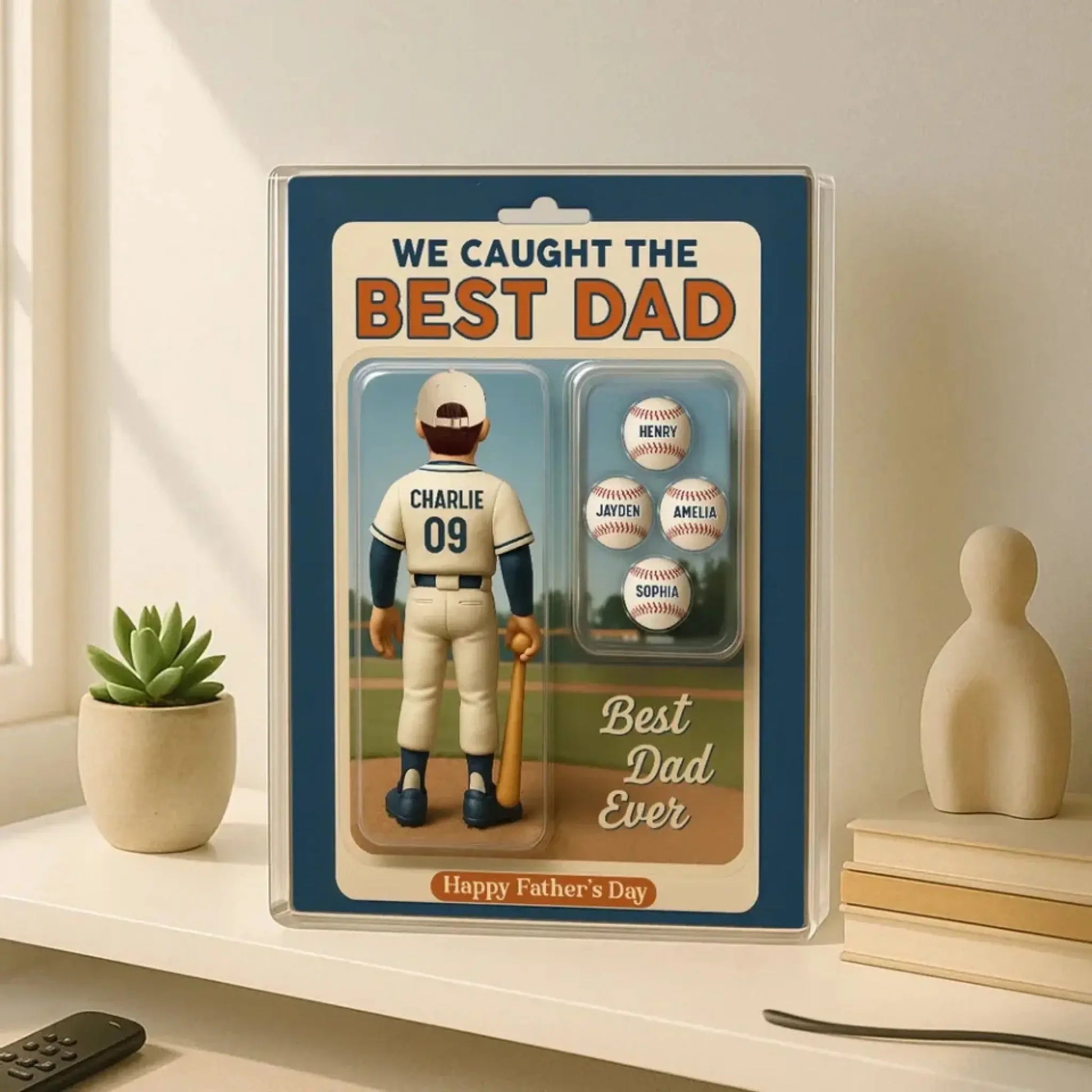 We Caught the Best Dad/Grandpa Cartoon Figure – Personalized Baseball Lover Acrylic Block Plaque – Custom Father’s Day Gift  Ezcustomize