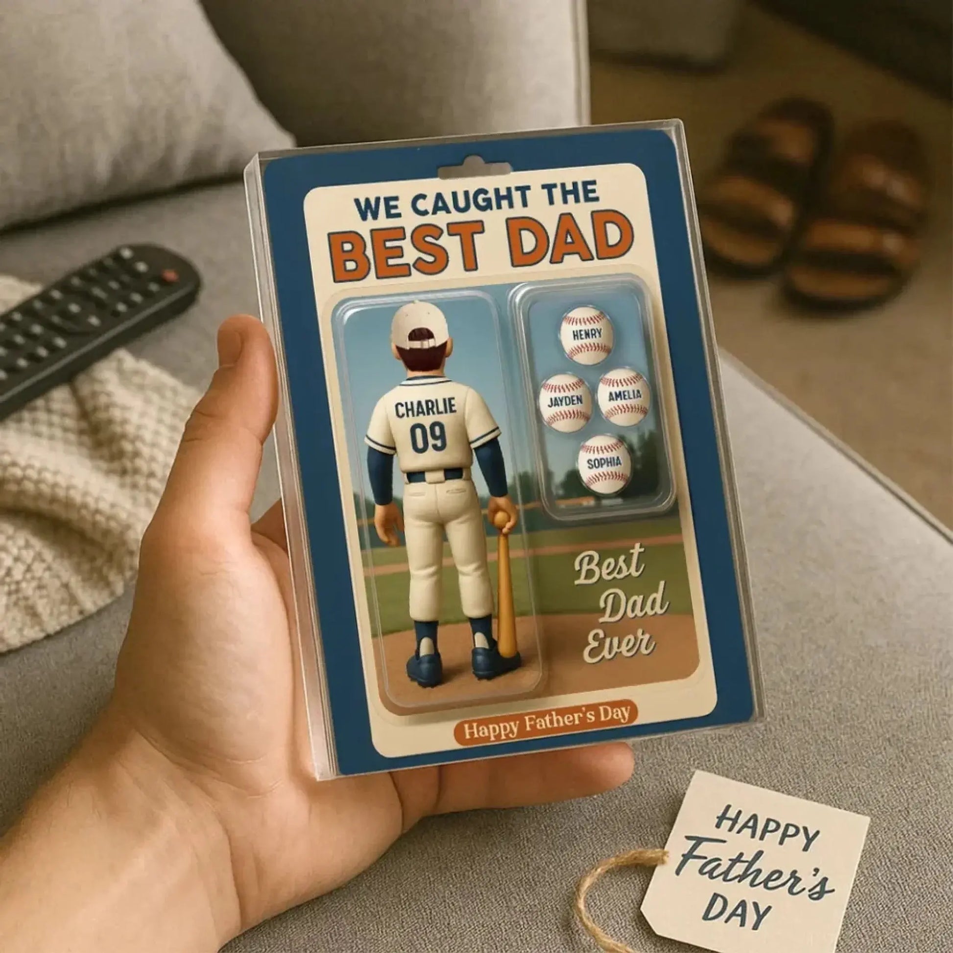 We Caught the Best Dad/Grandpa Cartoon Figure – Personalized Baseball Lover Acrylic Block Plaque – Custom Father’s Day Gift  Ezcustomize