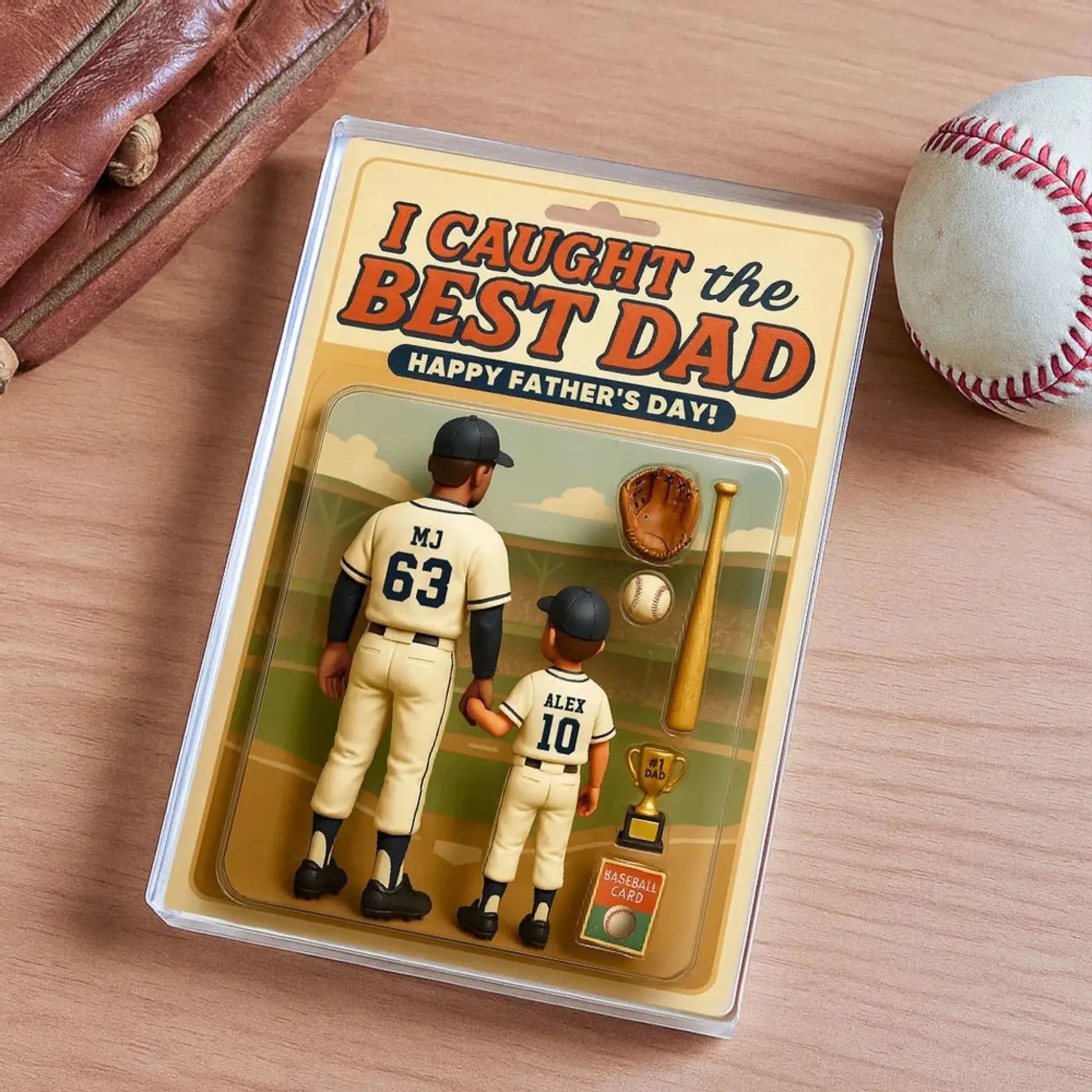 We Caught the Best Dad Plaque – Personalized Baseball/Softball Acrylic Block with Custom Figure – Father’s Day Gift for Dad or Husband  Ezcustomize