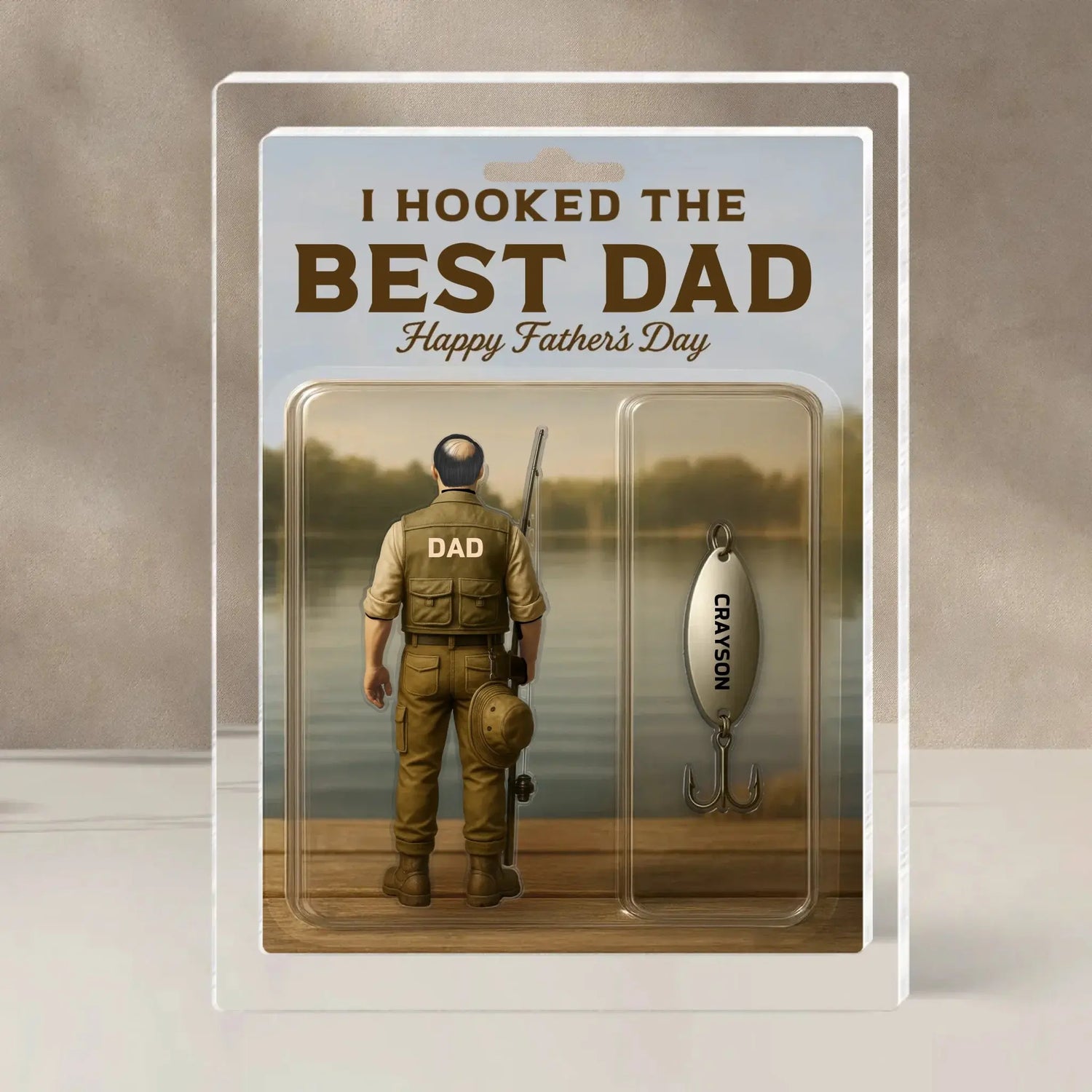 We Hooked The Best Dad – Custom Fishing Acrylic Plaque – Personalized Father’s Day Gift for Dad, Husband, Grandpa  Ezcustomize