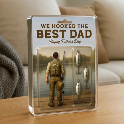 We Hooked The Best Dad – Custom Fishing Acrylic Plaque – Personalized Father’s Day Gift for Dad, Husband, Grandpa  Ezcustomize