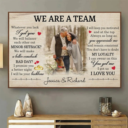 We're a Team Art – Personalized Poster/Canvas – Custom Photo Gift for Couples & Anniversaries  Ezcustomize