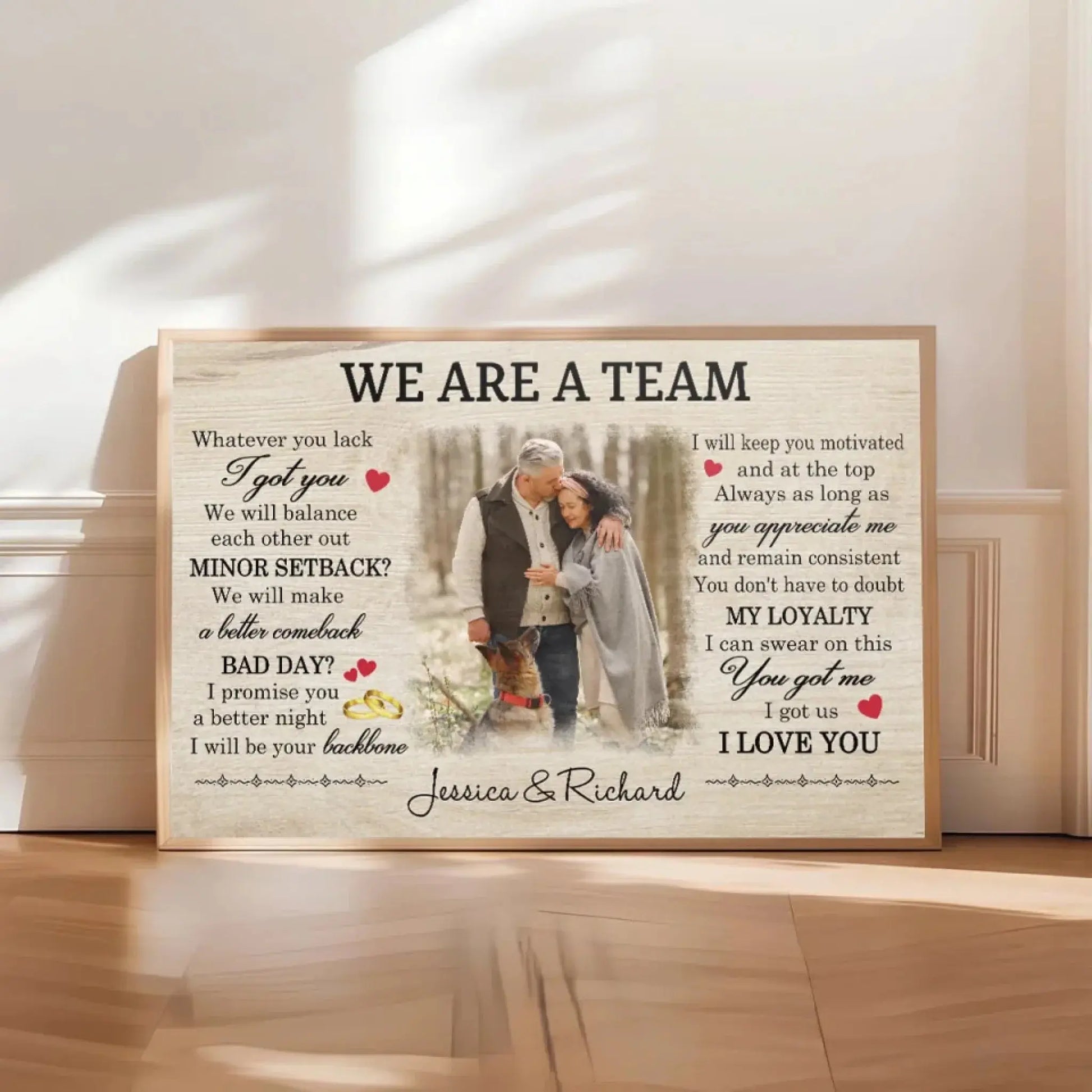 We're a Team Art – Personalized Poster/Canvas – Custom Photo Gift for Couples & Anniversaries  Ezcustomize
