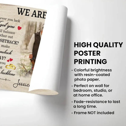 We're a Team Art – Personalized Poster/Canvas – Custom Photo Gift for Couples & Anniversaries  Ezcustomize